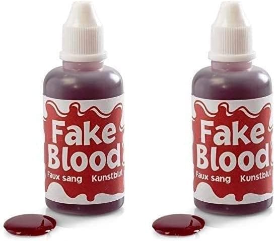 Fake Blood for Prank and Hallowin, Create Spooky Party Decorations (Pack of 2)
