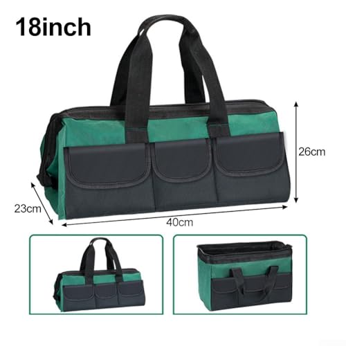 Honseadek Waterproof Heavy Duty Tool Bag Organizer with Multiple Pockets - 1680D Canvas Tote for Electrician, Mechanic and Garden Tools Storage - Wide Mouth(18inch) - Image 2