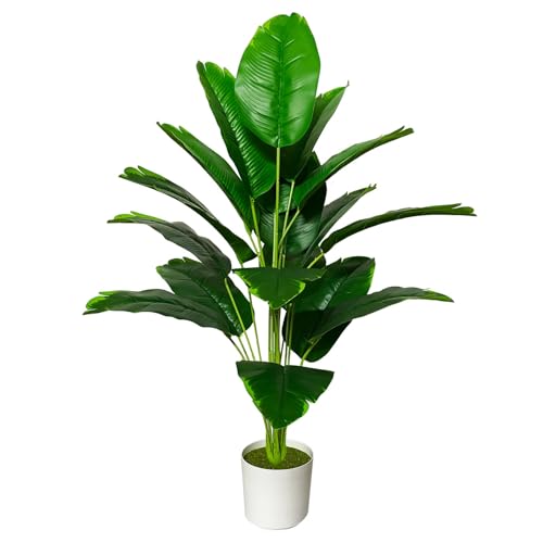 AIVORIUY Artificial Areca Palm Plant Fake Tropical Tree Perfect Faux Plants in Pot for Indoor Outdoor House Home Office Wedding Garden Modern Decoration Housewarming Gift (80cm Green Banana)