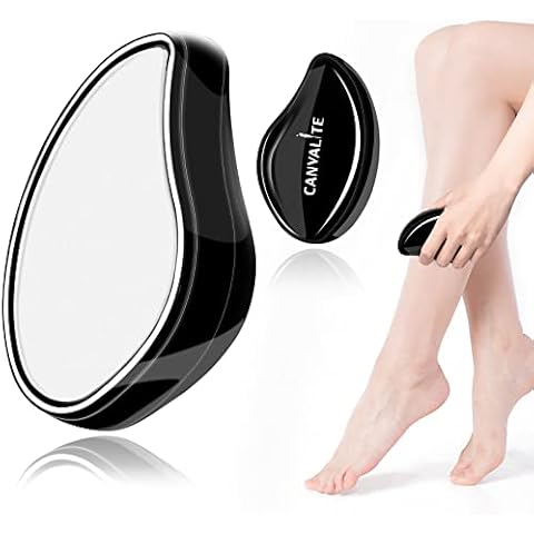 Crystal Hair Eraser, Canvalite Crystal Hair Remover, Fast & Easy Hair Removal Stone, Painless Epilator for Women and Men, Silky Hair Remover, Black Cover