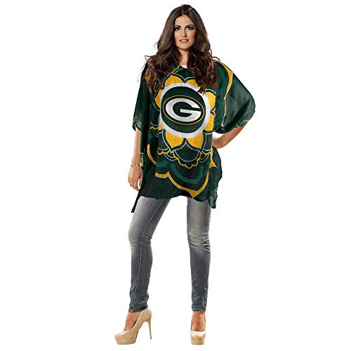 Littlearth Womens Nfl Green Bay Packers Sheer Caftan With Flower Design, Team Color, One Size #TOP3