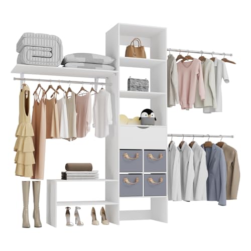 8ft Closet System with Drawers, 99 Inches Walk in Closet