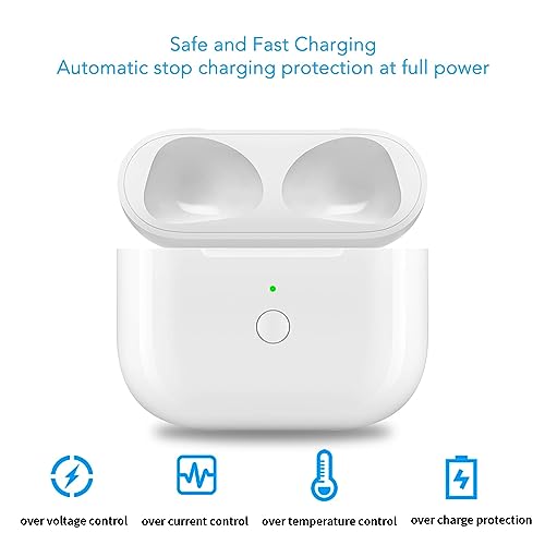 Custodia di Ricarica Wireless per ios Pods 3, Custodia di Ricarica Portatile Sostitutiva con Pulsante di Sincronizzazione per Accoppiamento Bluetooth, Batteria Integrata da 620