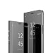 Produktbild Hnzxy Kompatibel mit Xiaomi Mi 9T Hülle Handytasche,Handyhülle für Xiaomi Mi 9T Überzug Spiegel Hülle Clear View Flip Case Wallet Tasche Cover Magnet Schutzhülle Lederhülle Etui,Schwarz