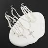 Bocar Gothic Cross Layered Pearl Necklace Chunky Statement Stacked Necklace Y2K Silver Layered Necklace for Women (NK-10769)