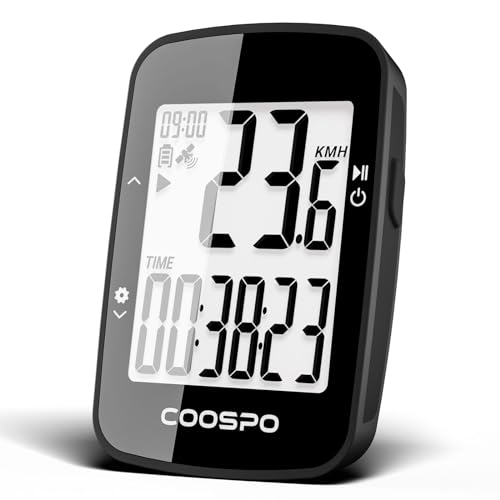 COOSPO BC26 Ciclocomputador Bicicleta GPS Bluetooth, Ciclismo Ordenador Inalámbrico con Alarma de Velocidad, Pantalla LCD de 2.3 Pulgadas IPX7 Impermeable para Bicicleta de Carretera MTB Bicicleta