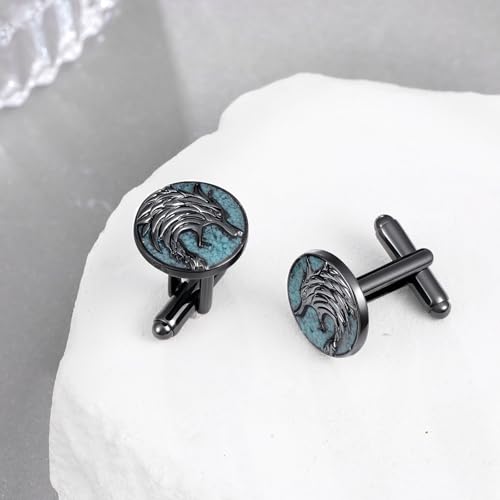Mancuernillas para hombre en plata 925 con turquesa miniatura 3