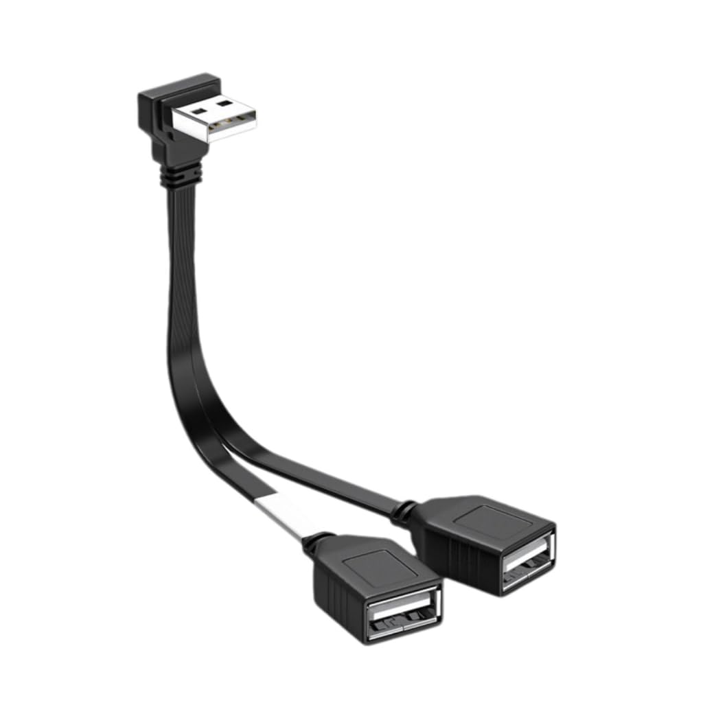 Elnwnnkc USB 1 To 2 Splitter Cable Male To Female Extension Adapter 480Mbps Data Transfer for Laptop Car and Hard