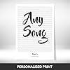Personalised Song Lyrics Print - ANY SONG - Wedding, Gift Keepsake, Birthday present for husband, wife, mum, dad, couple. TITLED - Framed/Unframed Wall Art [A1 A2 A3 A4] #3