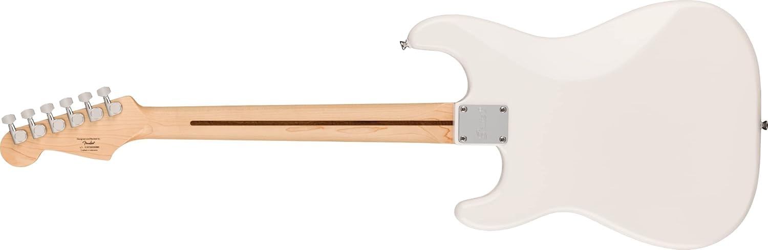 Fender Squier Sonic Stratocaster Poplar Electric Guitar With Gig-Bag, Polishing Cloth, Strap, Picks & E-Book - White - Image 3 thumbnail