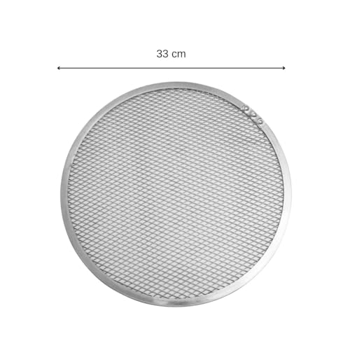 Miniatura 3 de Fm Professional Bandeja De Horno En Aluminio Redonda Perforada O Retina Redonda Para Hornear Pizzas, Enfriar Repostería Y Descongelar Alimentos, 33x33x0,3cm, 1ud.