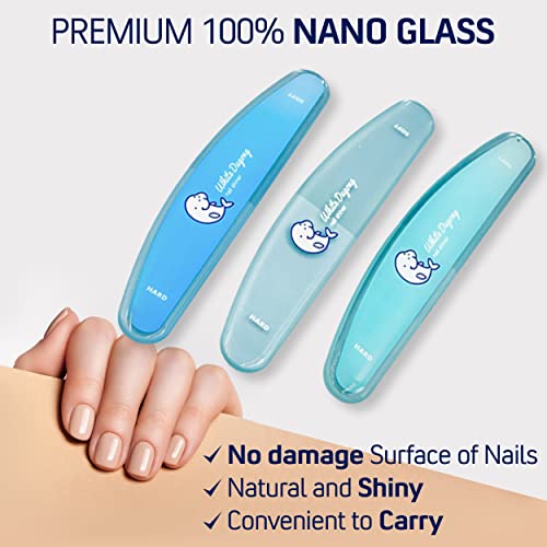 White Dugong Nail File Buffer Shiner – 100% Nano Glass Crystal Shine Polisher Remove Cuticles Professional Care Manicure Tool Hard Soft Function Natural Nails Clear #TOP1