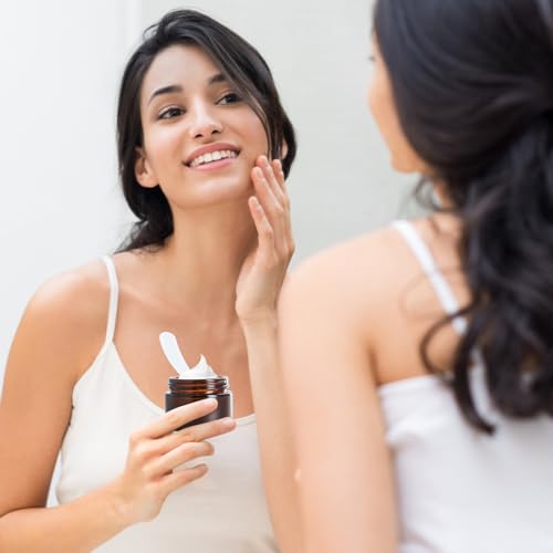 8 szt. Słoiki ze szkła bursztynowego 20 ml 30 ml 50 ml, podróżne, kosmetyczne słoiki z pokrywkami, 2 łyżki i klej, puste pojemniki na krem w proszku, odporny na promieniowanie UV, szczelność (20 ml+