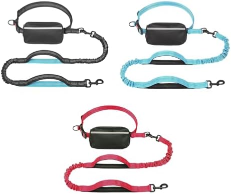 Duty Nylon Dog Leashes with Elastic Rope Waist Belt Bag and Reflective Design for Breeds Walking Running Leashes for Small Dog - 4