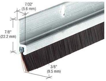 Aluminum and Nylon Door 11/32" Bristle Weatherstrip - 96 in Long