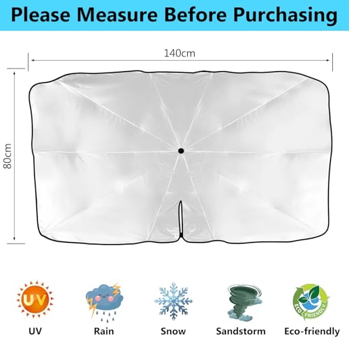 Auto Sonnenschutz Frontscheibe,Windschutzscheibe Sonnenschutz,Hitzeschutz Auto Sonnenschirm Geeignet für die Meisten Modelle