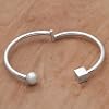 NOVICA Artisan Sterling Silver Bangle Bracelet Simple by Balinese Artisans Indonesia Geometric Modern [7 in Inner Circ. x 0.7 in W] ' Simple Bali'