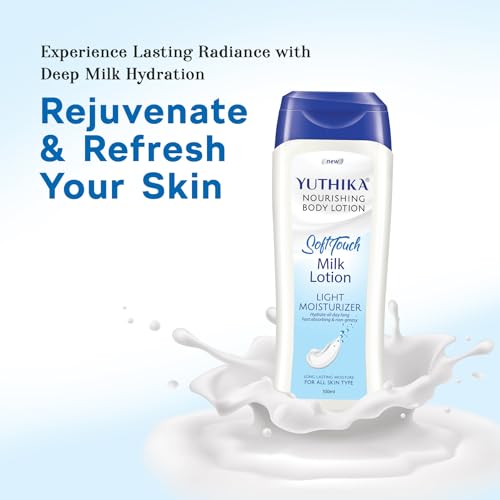 Image of Yuthika Naturals Body Milk Soft Touch 100ml Body Lotion for Women & Men | 72Hr Hydration | for Dry to Very Dry Skin | Enriched with Body Milk | Non Greasy & Healthy Looking Skin