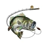Mayrich Enamel Finished Largemouth Bass Metal Wall Hanging 23.5 Inches Long, Multicolored, One Size