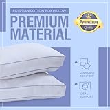 Sleep&Snuggle Premium Egyptian Cotton Box Pillow 2 Pack Designed for Side Sleeper, Down Alternative Filling, Hypoallergenic and Dust Mite Resistant Hotel Pillow (2) - Image 2