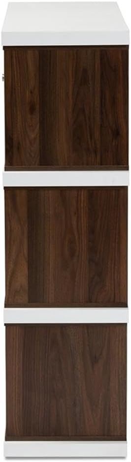 Wholesale Interiors Baxton Studio Rune Two-Tone White and Walnut Finished 2-Drawer Bookcase