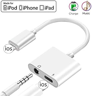 Headphone Adapter for iPhone Splitter 2 in 1 Earphone Jack Aux Audio car