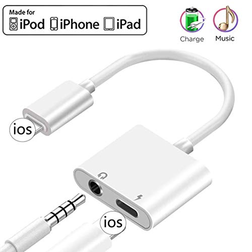 Headphone Adapter for iPhone Splitter 2 in 1 Earphone Jack Aux Audio car