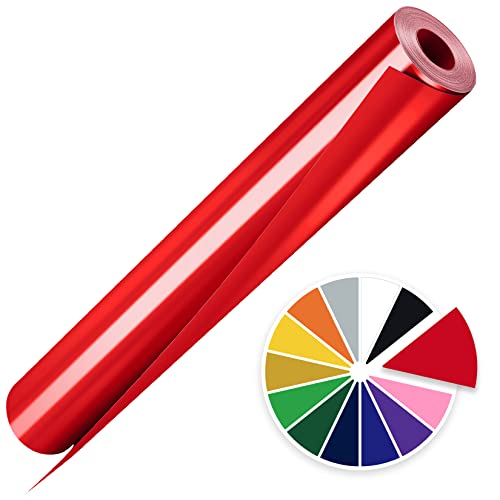 Artcut Heat Transfer Vinyl, 12 X 10ft Htv Vinyl Iron On Vinyl, Permanent Vinyl, Vinyl Roll Adhesive Vinyl(Red)