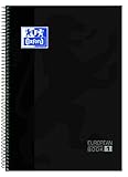 cuaderno negro tiger Color gris Oxford, Cuaderno A4, cuadricula 5x5, tapa extradura, microperforado, libreta A4 Europeanbook 1, color negro