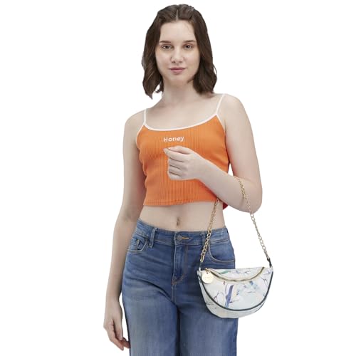 Image of Caprese Coco Sling Bag, Medium | Stylish Floral Print Handbag for Women with Adjustable & Detachable Sling Strap | Secure Zip Closure | Perfect for Casual & Daily Use