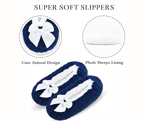 Image of Keyela Women Cozy Warm Slipper Socks, Non Slip Gripper Indoor House Socks | Soft warm cozy fabric, gripper anti-slip bottom for bedroom, lounge and all indoor daily use