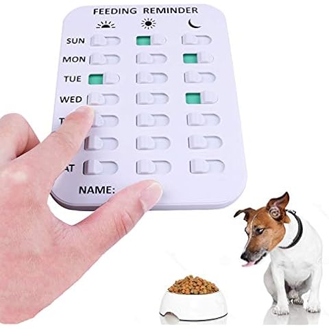 Kwispel Pet Feeding Reminder for Dogs Cats - Magnetic Sticker 3 Times A Day Indication Chart Feed Your Pets, Magnets and Double Sided Tape, Did You Feed Your Dog Cat Fish Kid? Cover