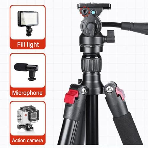 Naroote Głowica Statywu z panoramą 360° z możliwością Regulacji do Filmowania z Ergonomicznym Stalowym Uchwytem ze Stopu