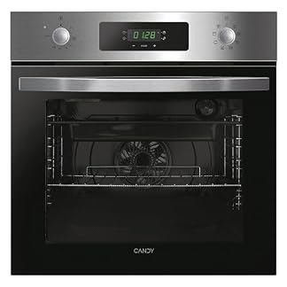 Candy FIDCP X625 L, Horno Multifunción, 70L, Bandeja y Rejilla, Limpieza Aquactiva, Convección + Ventilador radial, 8 Funciones, Display Timer Touch, Mandos Push&Pull, Puerta 2 Cristales, Inox y Negro