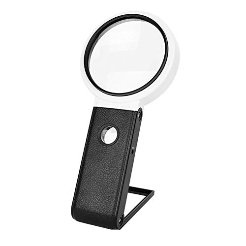 Lupa portátil Lupa multifuncional de 90 mm 5X / 25X Ampliação ajustável Espelho Redondo Dobrável com