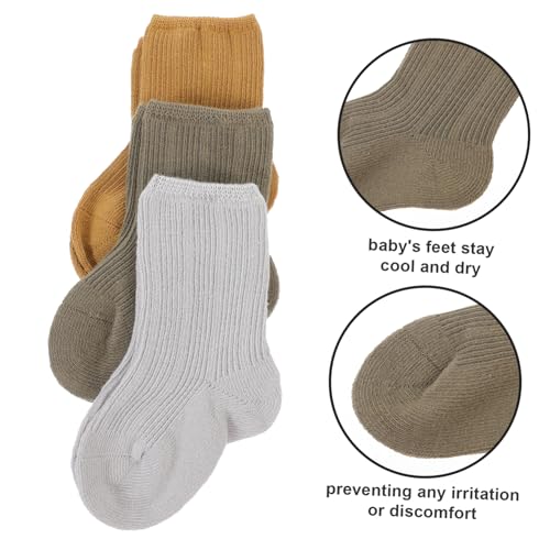BESPORTBLE 3Pairs Winter Socks Warm Newborn Socks for Months Comfortable Mid Calf Design for Wear S Green2