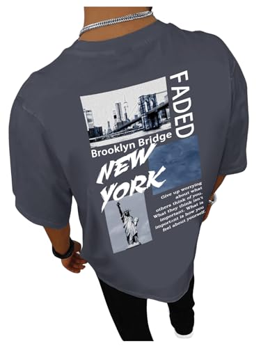 COZYEASE Men's Round Neck Short Sleeve Graphic Print Tee Shirt Casual Tee Top