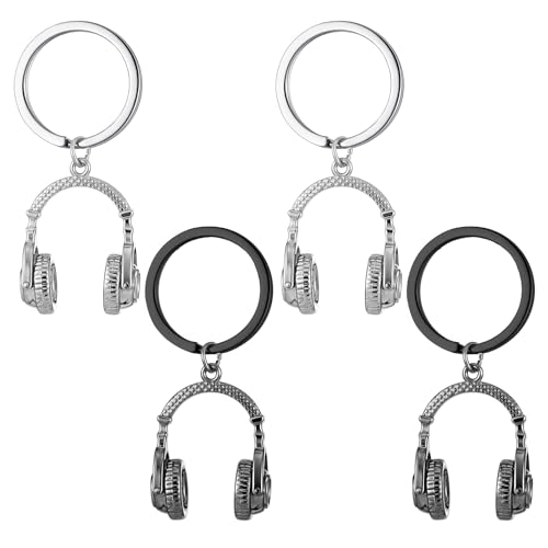 Sureio 4 Pcs Headphone Keychain Mini Music Keychain Singer...