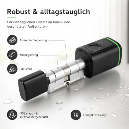 Cylindre de serrure de porte intelligent avec application Bluetooth et badge