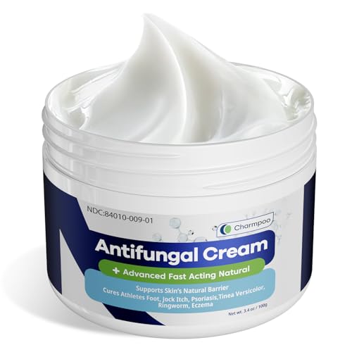 Antifungal Herbal Skin Cream for Foot and Body - Athletes Foot Jock Itch Ringworm – Gentle Formula to Support Itchy Ski (White, 100)