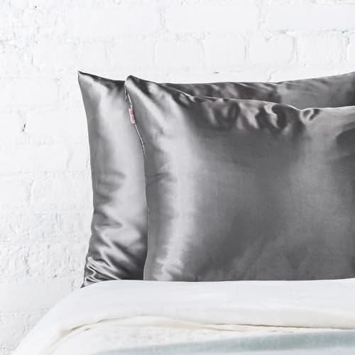 Kitsch Satin Pillowcase with Zipper for Hair & Skin - Softer Than Silk Pillow Cases, Smooth Cooling Satin Pillow Case, Wrinkle-Free, Machine Washable, King Size Satin Pillow Case 19x36, Charcoal, 2pc by Kitsch - Image 8