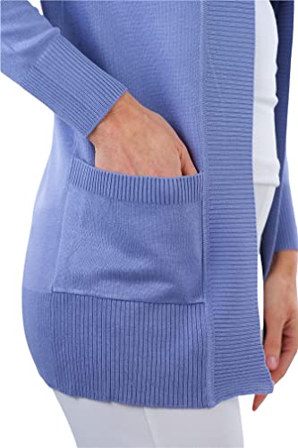 Image of ToBeInStyle Women's Long Sleeve Rib Banded Open Sweater Cardigan