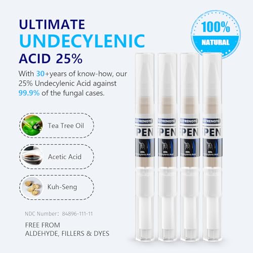 4-PACK Nail Fungus Pen - Toenail Fungus Treatment Extra Strength 25% Undecylenic Acid, Fast-Acting 7 Days Toe Nail Fungus Treatments