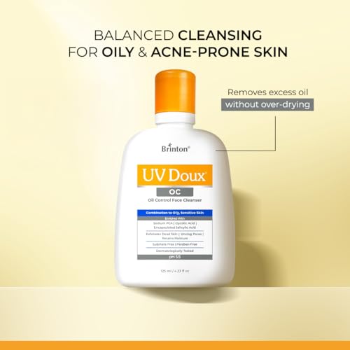 Image of UV Doux OC Face Cleanser for Oily & Acne-Prone Skin | With Encapsulated Salicylic Acid, Glycolic Acid & Sodium PCA | Unclogs Pores, Controls Oil & Improves Skin Texture | Dermatologist-Tested - 125ml
