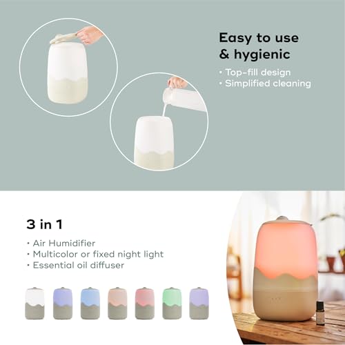 Babymoov Wave 3-in-1 Baby Humidifier, Easy Cleaning, Top Fill, XL Capacity for Large Bedroom and Nursery, Night Light & Essential Oil Diffuser (Baby Registry Essential) - Image 3