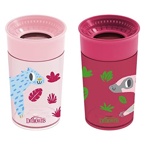 Dr. Brown's Milestones Cheers360 PP Cup, Pink & Red, 10oz, 2 Count Cover