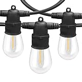 SUNTHIN 16M Außen Lichterkette,16(1 Ersatzbirnen) 1W S14 BirnenKunststoff Glühbirne,TÜV-CE Zertifizierung,IP44 Wasserdicht, für Outdoor Garten Balkon Hochzeit Weihnachten(warmweiß)...