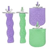 POPETPOP 4pcs Bird Perch Stand Set Grinding Surface, Natural Wood and Sand Material, Medium and Small Sizes for Cage Resting and Beak Maintenance, Suitable for Parakeets, Cockatiels,