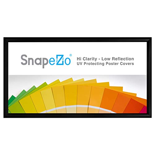 SnapeZo Poster Frame 12x24 Inches, Black 1.2 Inch Aluminum Profile, Front-Loading Snap Frame, Wall Mounting, Premium Series
