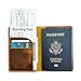 Leather Passport Holder for Men and Women - Handmade Vintage Travel Wallet - Mens Passport Case with Card Organizer - Genuine Leather Passport Cover - 2 Card Slots (Style A)